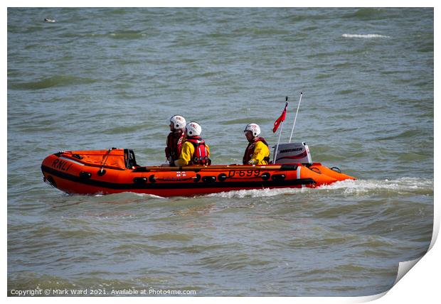 RNLI Lifeboat in Action. Print by Mark Ward