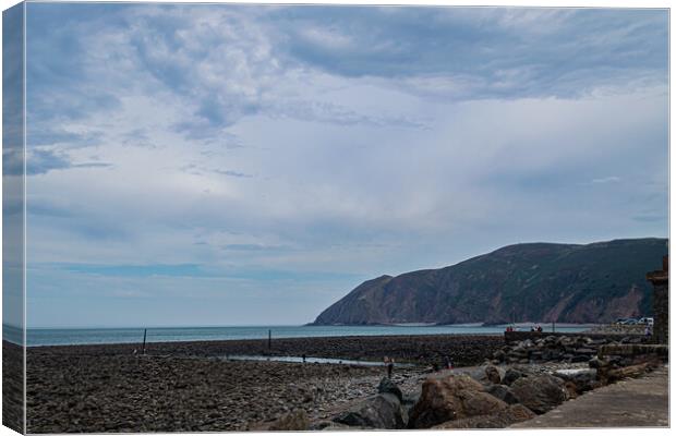 Blacklands Beach Lynmouth Canvas Print by Steve Purnell