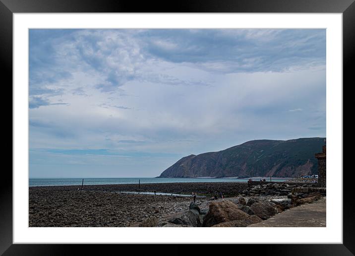 Blacklands Beach Lynmouth Framed Mounted Print by Steve Purnell