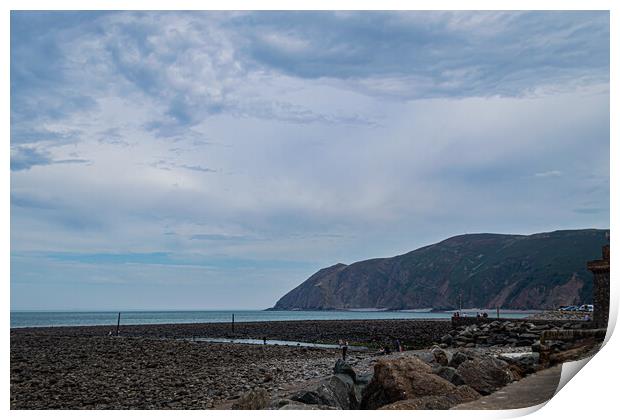 Blacklands Beach Lynmouth Print by Steve Purnell