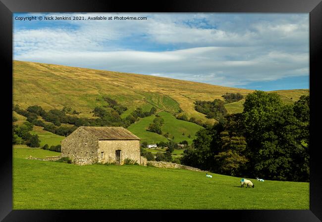 Dales Barn on the Deepdale Fells Cumbria Framed Print by Nick Jenkins