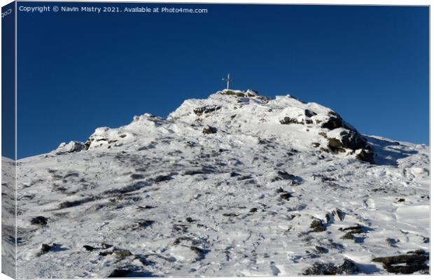 The Summit of Ben Ledi in Winter Canvas Print by Navin Mistry