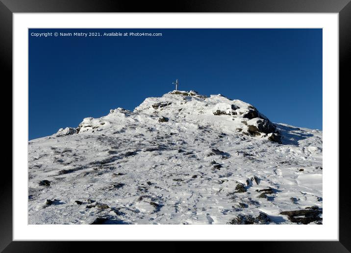 The Summit of Ben Ledi in Winter Framed Mounted Print by Navin Mistry