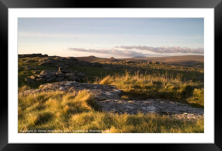 Dartmoor from Sheepstor Framed Mounted Print by Simon Armstrong
