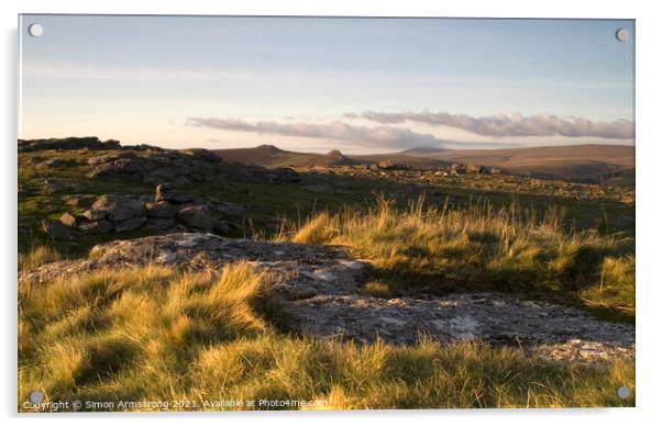 Dartmoor from Sheepstor Acrylic by Simon Armstrong