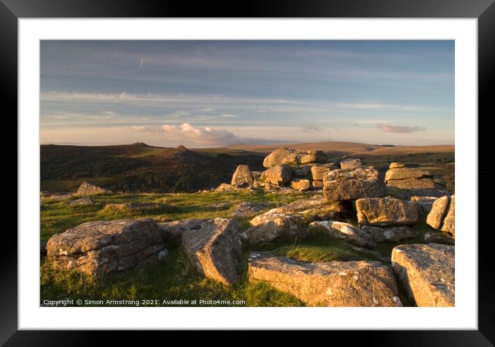 Dartmoor from Sheepstor Framed Mounted Print by Simon Armstrong