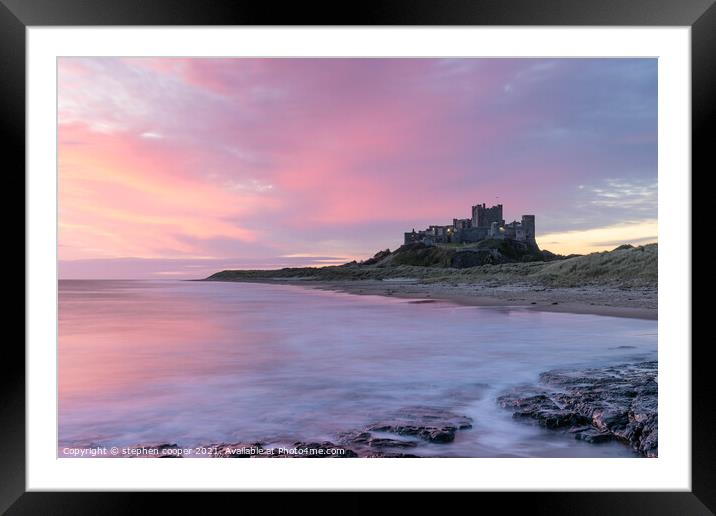 bamburgh castle  Framed Mounted Print by stephen cooper