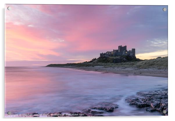 bamburgh castle  Acrylic by stephen cooper