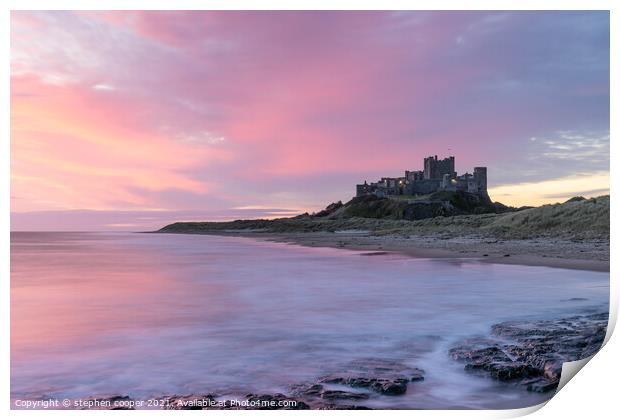 bamburgh castle  Print by stephen cooper