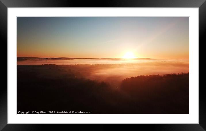 Misty Sunrise Framed Mounted Print by Jay Glenn