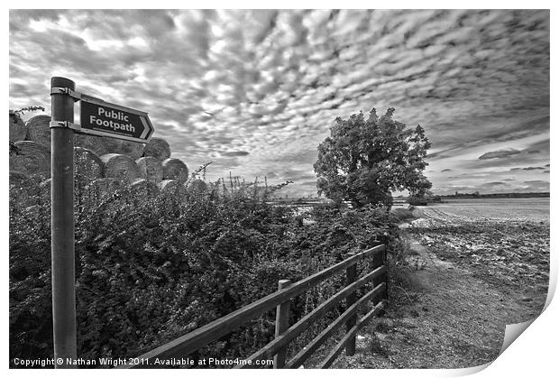 Public Footpath Print by Nathan Wright