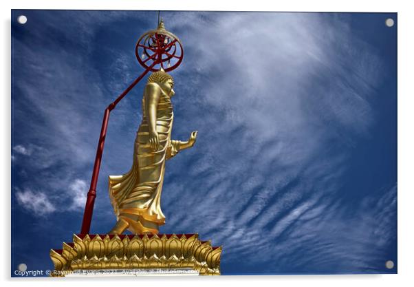 Buddha Statue Acrylic by Raymond Evans