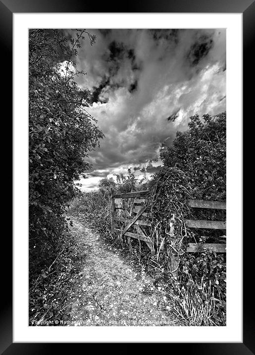 Black and white gate Framed Mounted Print by Nathan Wright