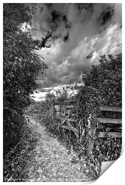 Black and white gate Print by Nathan Wright