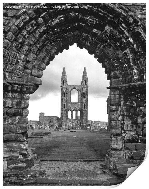 St Andrews Cathedral  Print by Navin Mistry