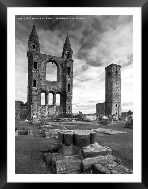 St Andrews Cathedral East Neuk of Fife Scotland Framed Mounted Print by Navin Mistry