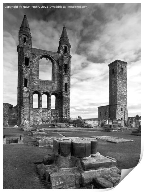 St Andrews Cathedral East Neuk of Fife Scotland Print by Navin Mistry