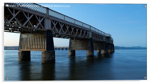 The Tay Rail Bridge Dundee Scotland Acrylic by Navin Mistry