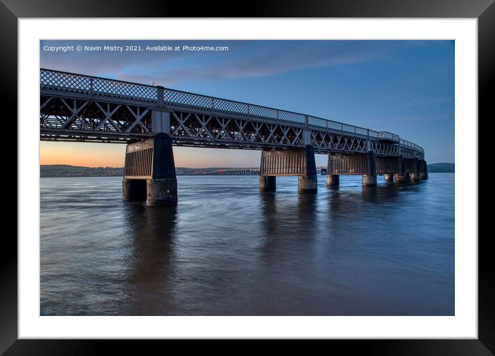 The Tay Rail Bridge, Dundee, Scotland Framed Mounted Print by Navin Mistry