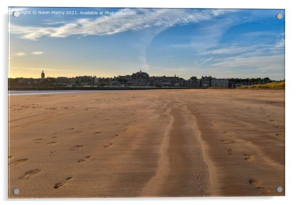 West Sands Beach St. Andrews, East Neuk of Fife Acrylic by Navin Mistry