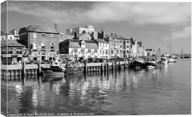 Weymouth Harbour Dorset Black and White Canvas Print by Pearl Bucknall