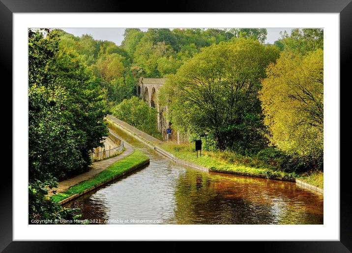 Chirk Aqueduct Early Autumn Framed Mounted Print by Diana Mower