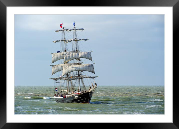 Tall Ship Mercedes Sailing the North Sea Framed Mounted Print by Arterra 