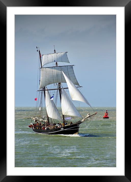 Schooner Jantje Sailing the North Sea Framed Mounted Print by Arterra 