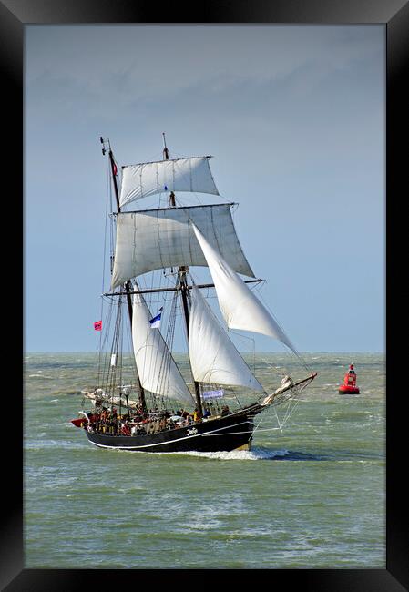 Schooner Jantje Sailing the North Sea Framed Print by Arterra 