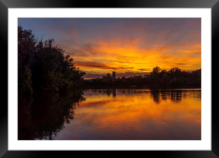 Sunset from Roswell Pits, 11th October 2021 Framed Mounted Print by Andrew Sharpe