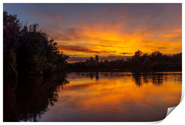 Sunset from Roswell Pits, 11th October 2021 Print by Andrew Sharpe