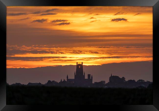 Dawn over Ely Cathedral, 12th October 2021 Framed Print by Andrew Sharpe