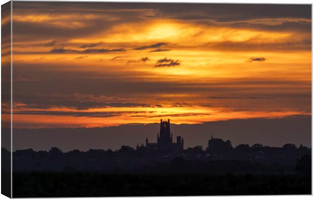 Dawn over Ely Cathedral, 12th October 2021 Canvas Print by Andrew Sharpe