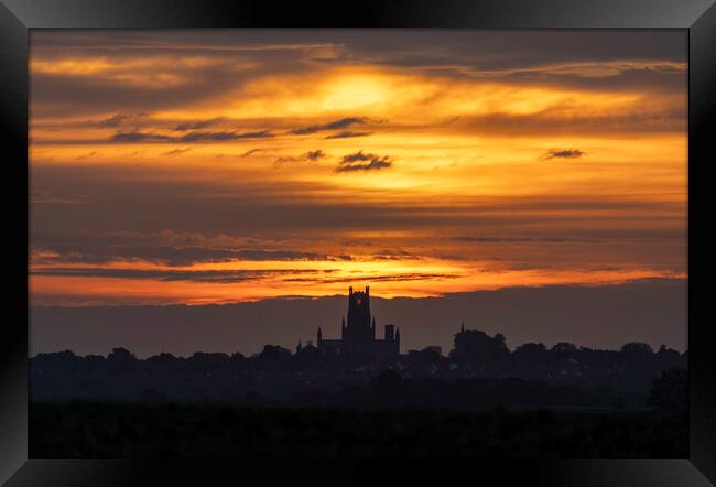 Dawn over Ely Cathedral, 12th October 2021 Framed Print by Andrew Sharpe