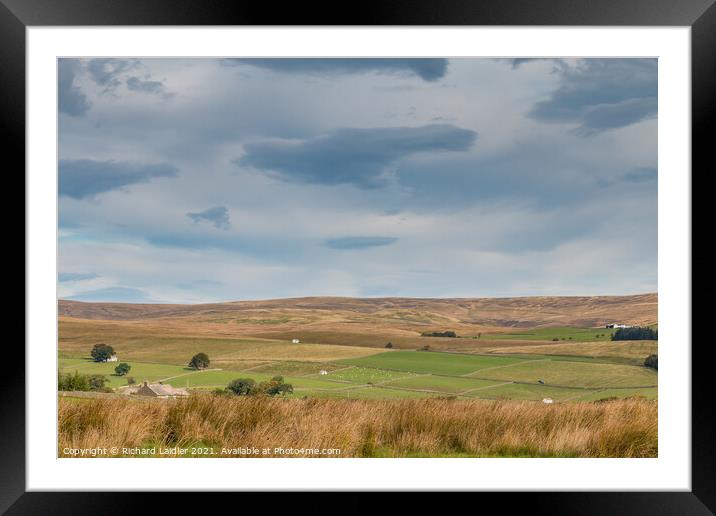 Towards Newbiggin Common from Holwick, Teesdale Framed Mounted Print by Richard Laidler