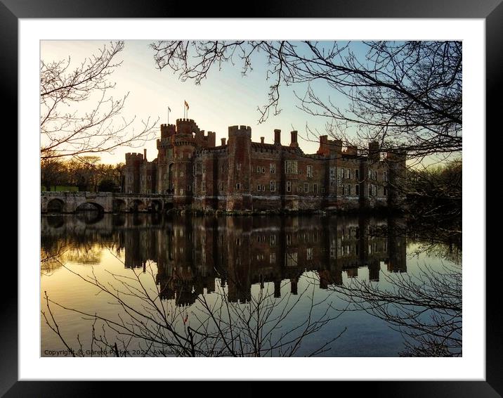Herstmencoux Castle at Sunset Framed Mounted Print by Gareth Parkes