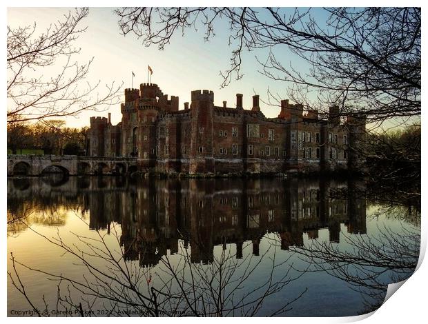 Herstmencoux Castle at Sunset Print by Gareth Parkes