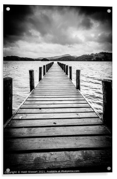 Jetty at Coniston Acrylic by Heidi Stewart