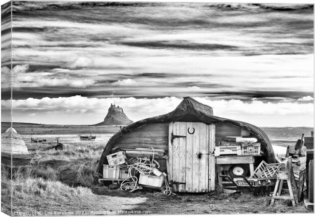 Lindisfarne boat shed Canvas Print by Lee Kershaw
