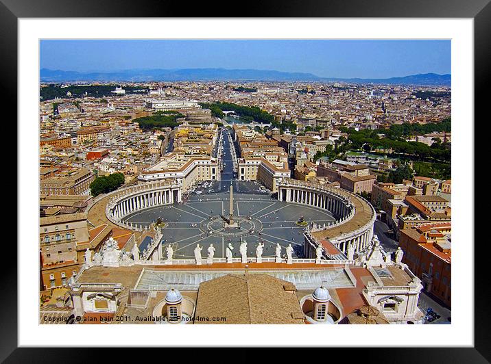 Rome, St. Peters Square Framed Mounted Print by alan bain