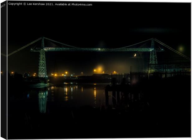 "Moonlit Reflections on Newport's Iconic Transport Canvas Print by Lee Kershaw