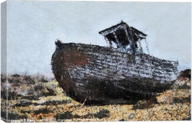 Fishing Boat, Digital Art Canvas Print by Dawn O'Connor