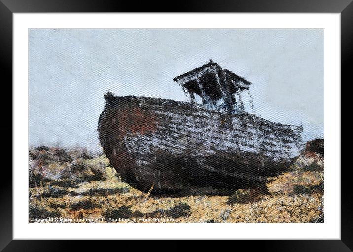 Fishing Boat, Digital Art Framed Mounted Print by Dawn O'Connor