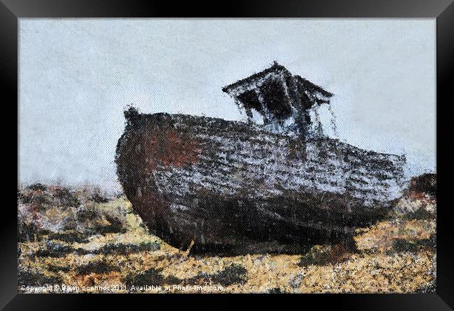 Fishing Boat, Digital Art Framed Print by Dawn O'Connor