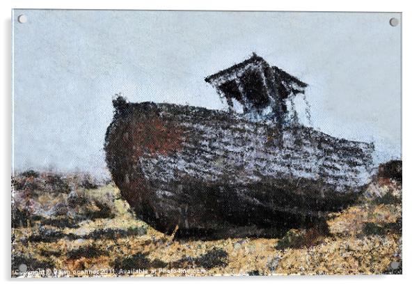 Fishing Boat, Digital Art Acrylic by Dawn O'Connor