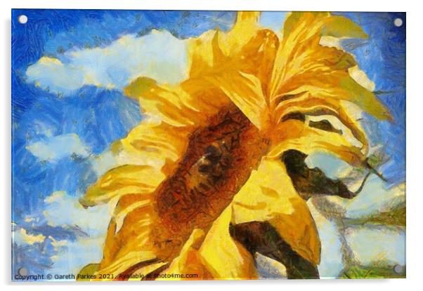 Sun Flower Acrylic by Gareth Parkes
