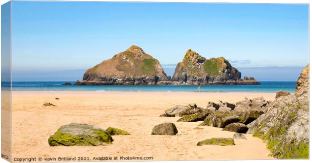 holywell bay cornwall Canvas Print by Kevin Britland