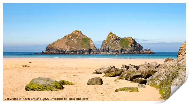 holywell bay cornwall Print by Kevin Britland