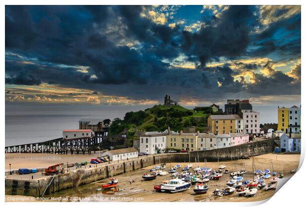 The Vibrant Life of Tenby Print by Roger Mechan