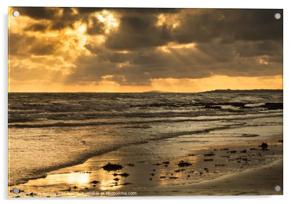 Dunraven Bay Sunset Acrylic by Heidi Stewart